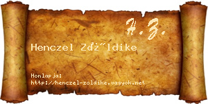Henczel Zöldike névjegykártya